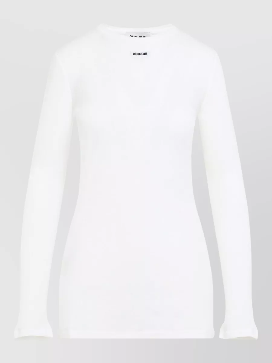 Miu Miu Cotton Mini Dress Long Sleeves