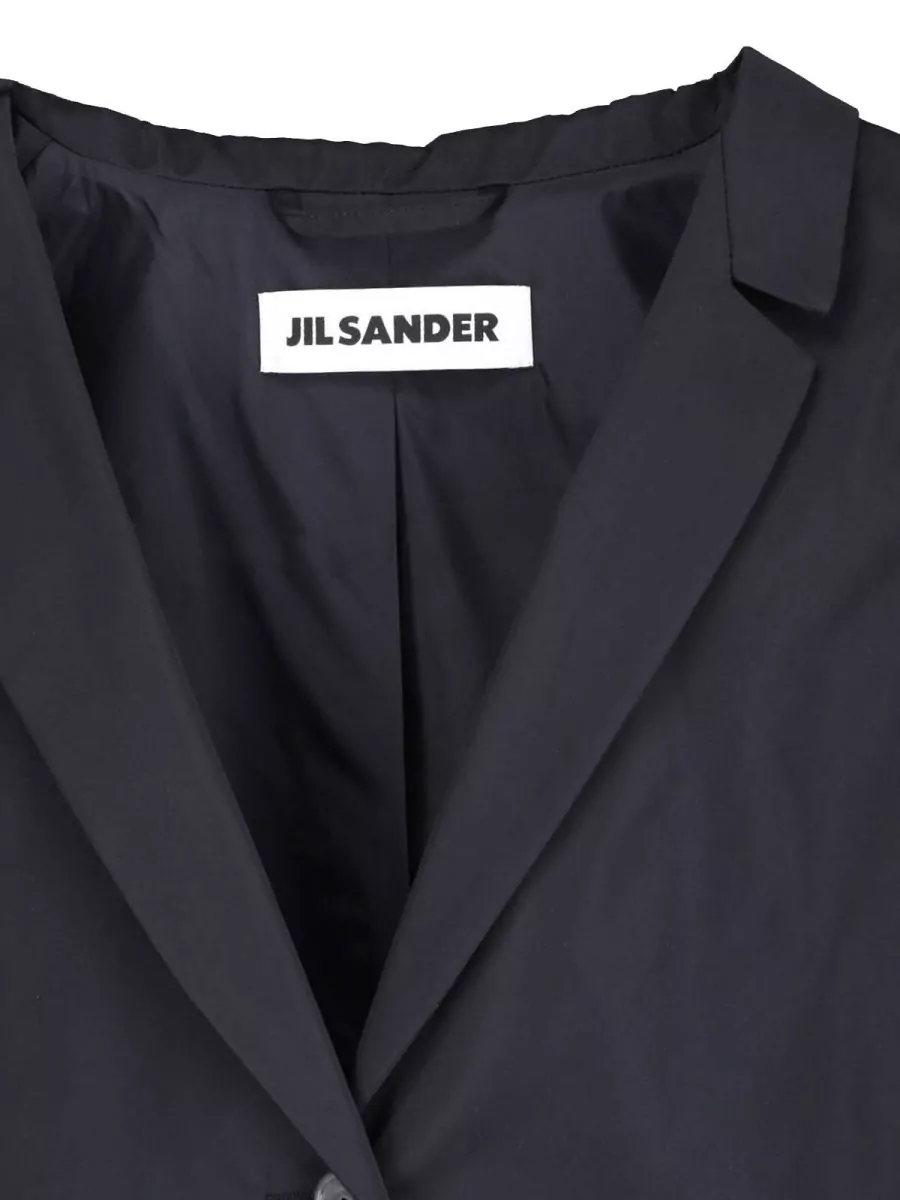 Jil Sander Silk Single Breasted Coat