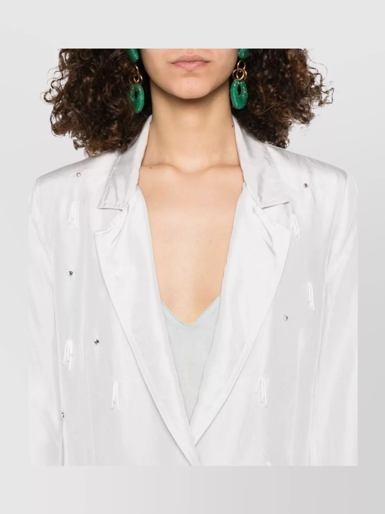 Forte Forte Embellished Double-Breasted Silk Jacket With Button Detailing