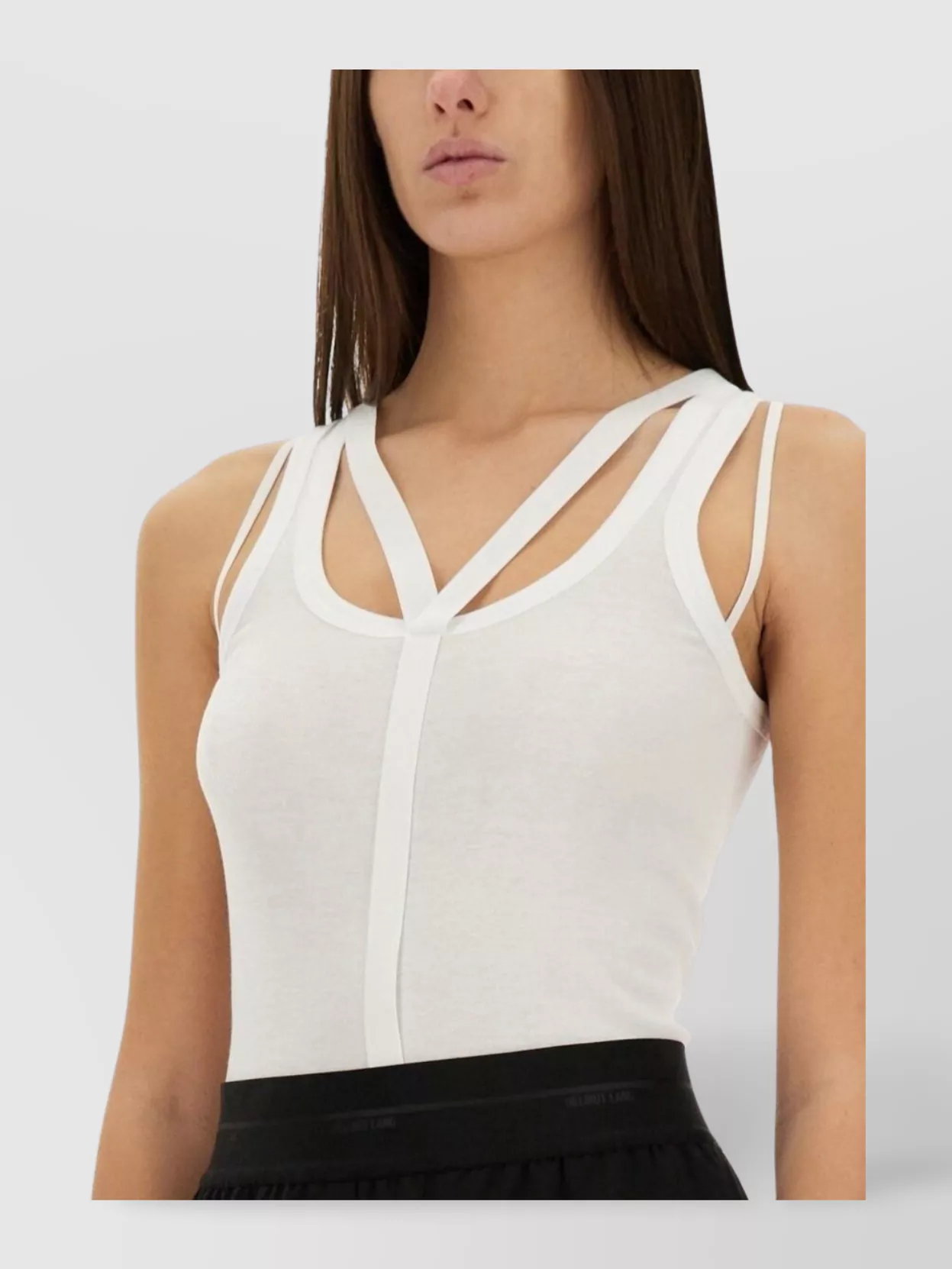 Helmut Lang Racer Sleeveless Strappy Slim Fit Top