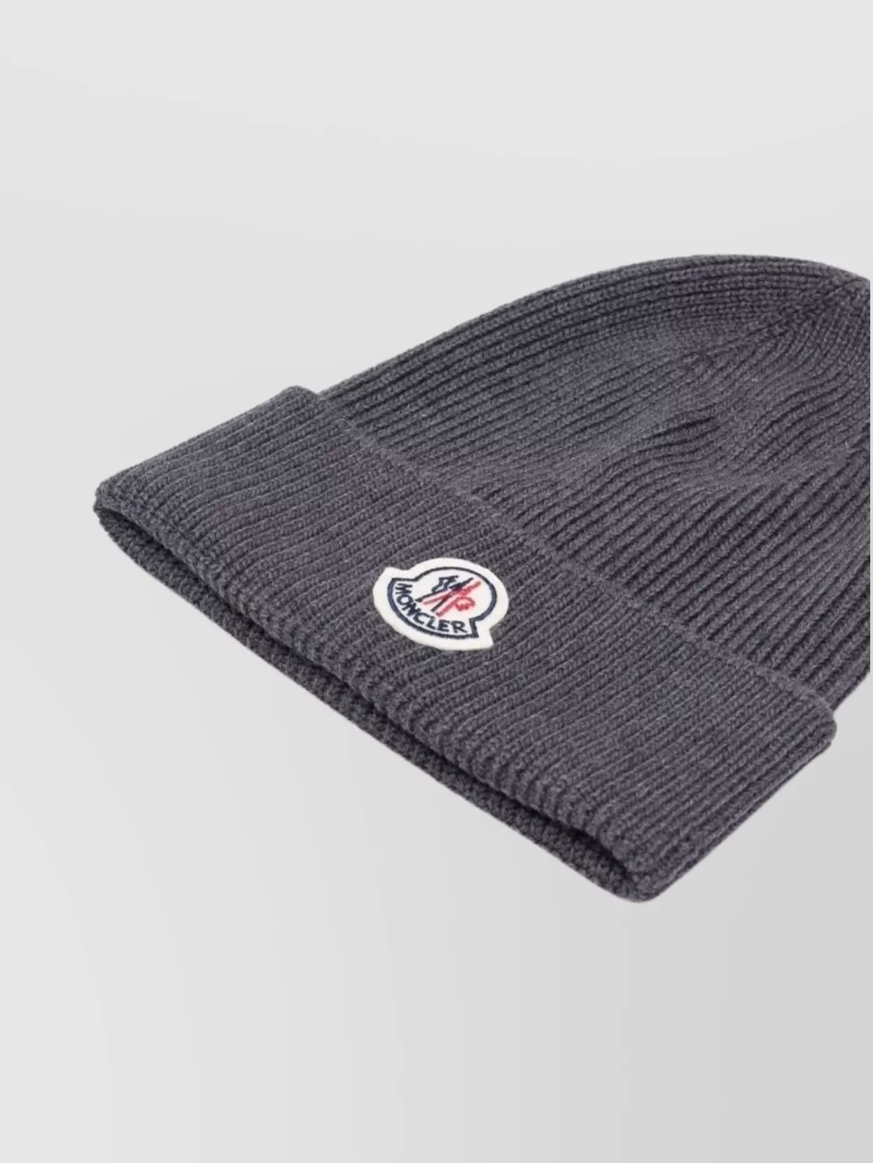 Moncler Wool Beanie Featuring Turn-up Brim In Gray