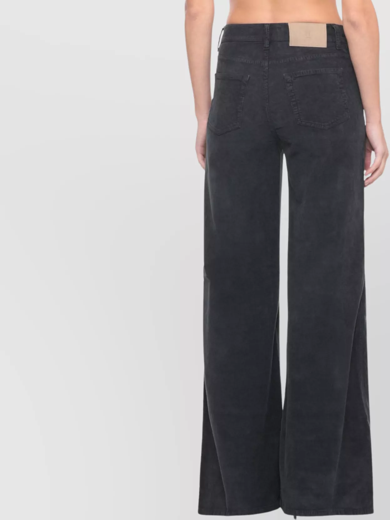 Pt Torino Wide-leg Denim Corduroy Trousers Five Pockets In Black