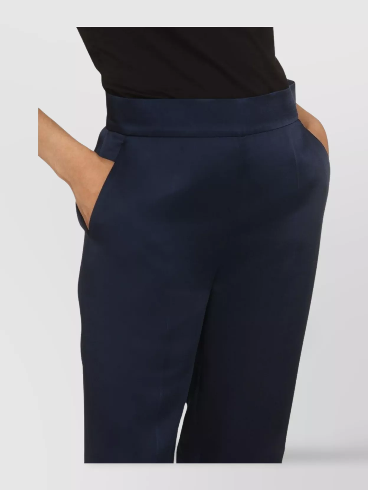S Max Mara Straight Leg Ankle Trousers With Side Pockets