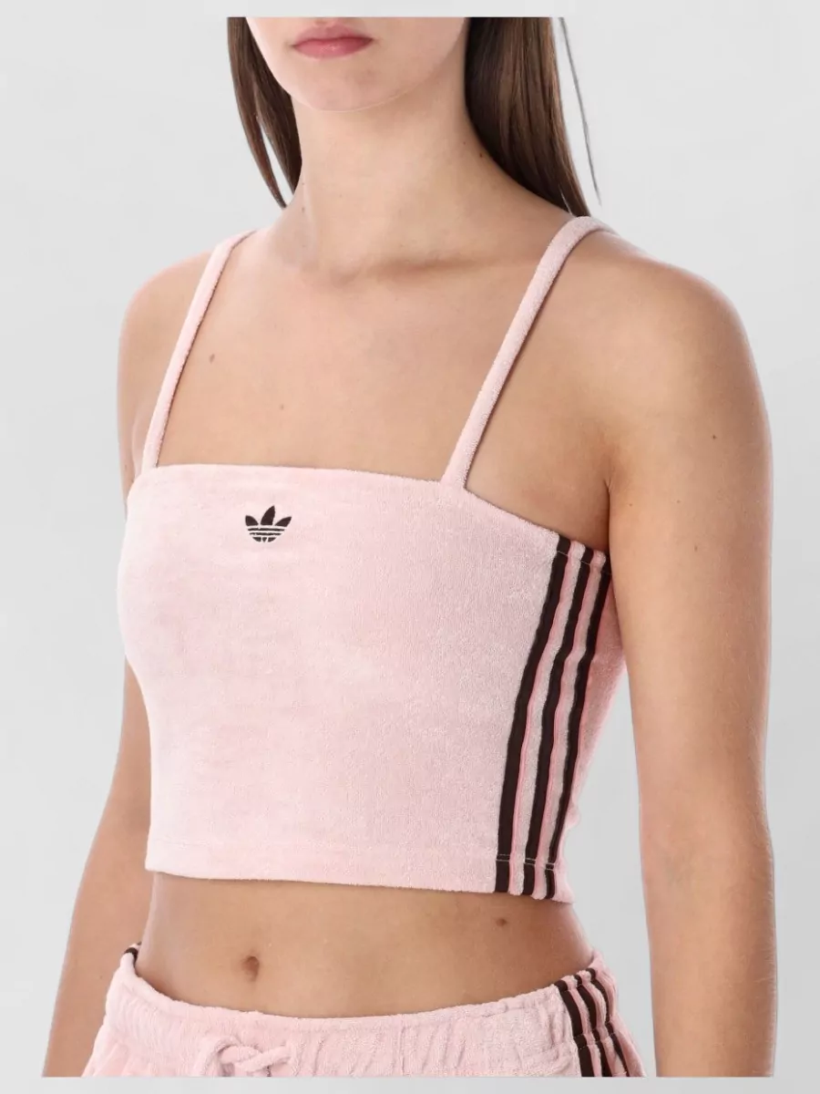 Adidas Originals Striped Cropped Spaghetti Strap Top