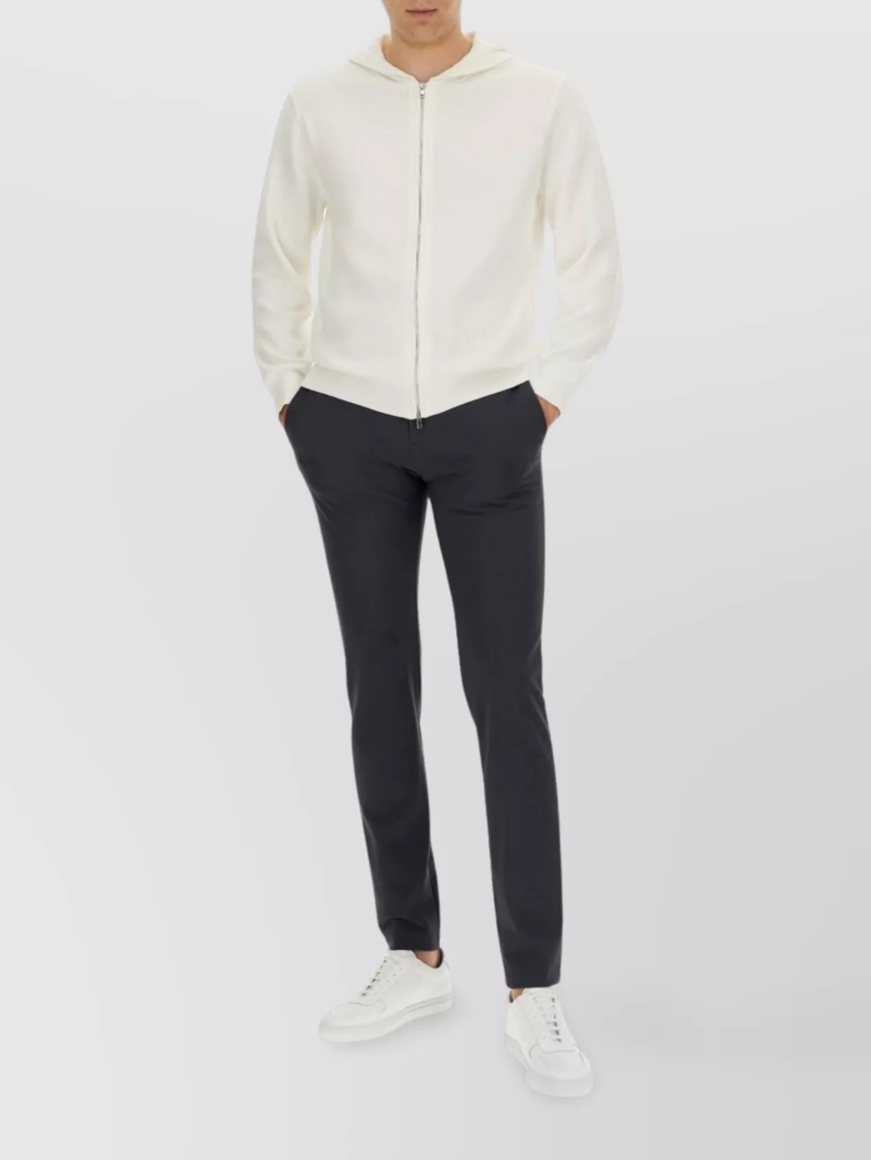 Theory Straight Fit Trousers With Side And Back Pockets In Black