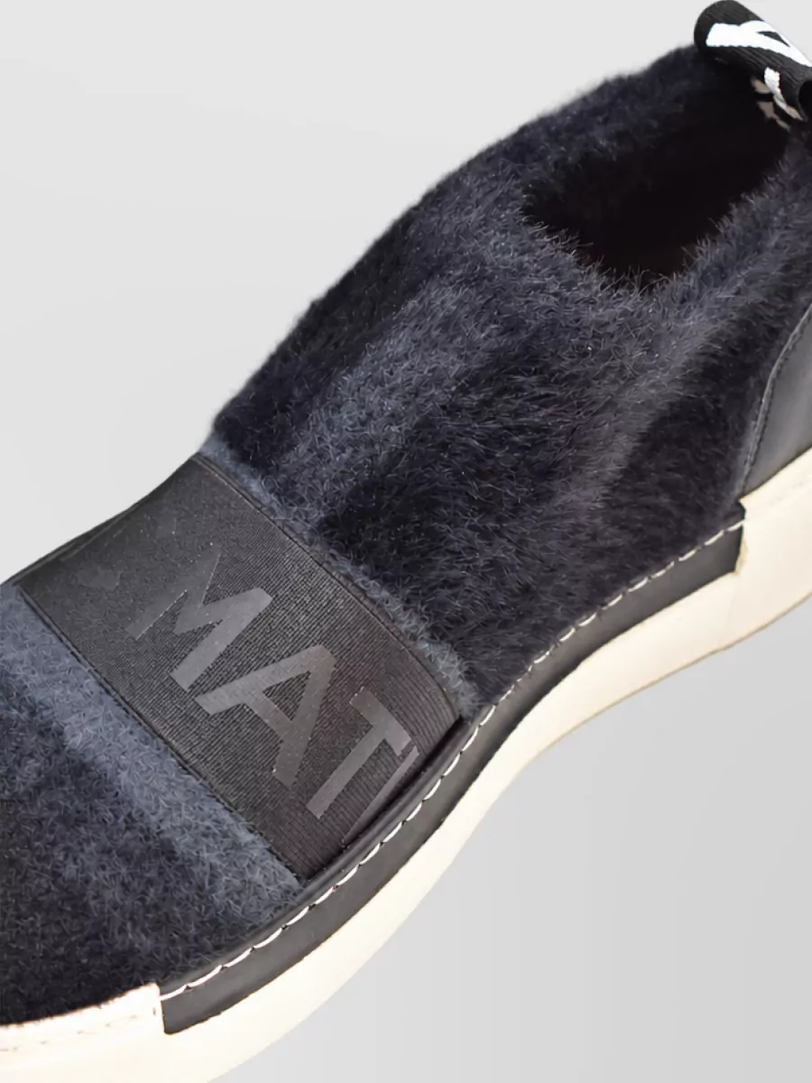Vic Matie Sneakers Contrast Sole Fur Texture Pull Tab