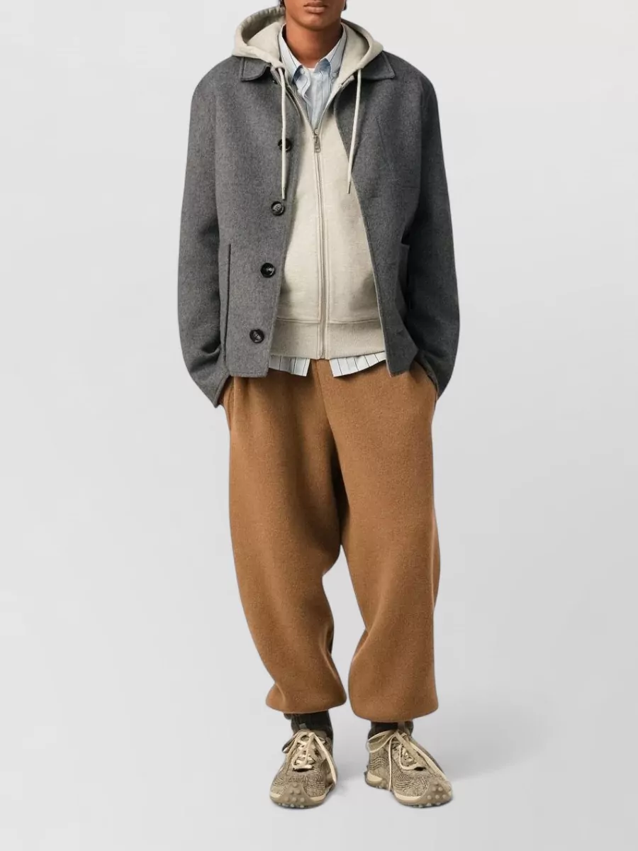 Ami Paris Cashmere Wool Single-Breasted Coat
