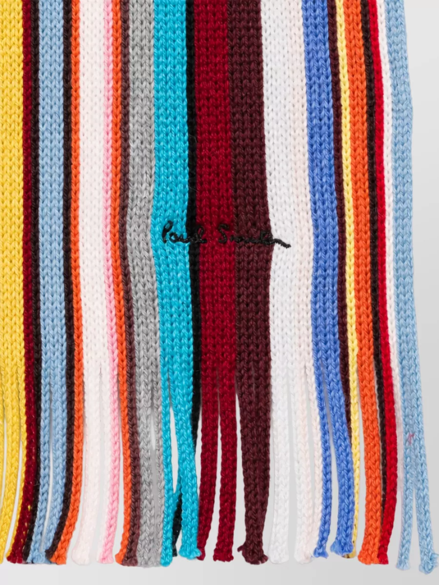 Paul Smith Fringed Merino Wool Scarf