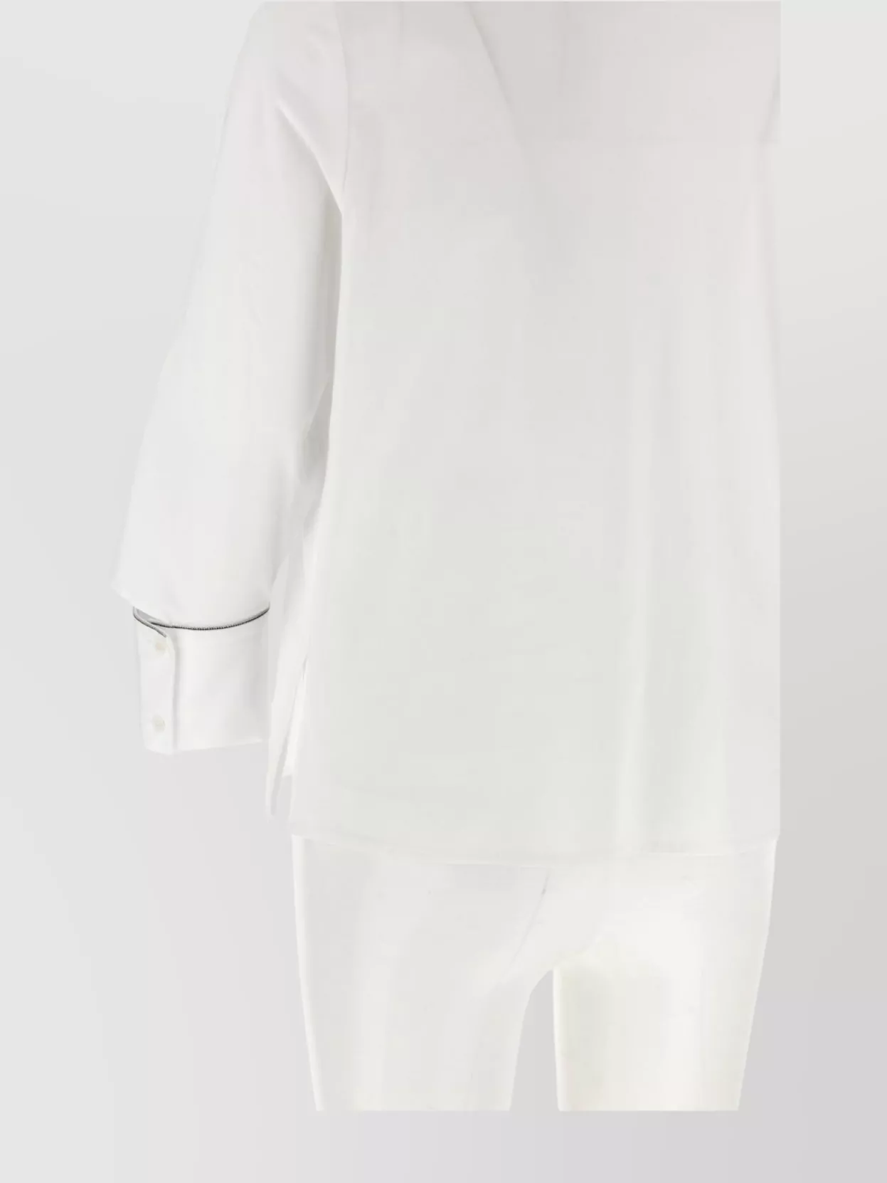 Peserico Collared Neck Shirt With Cuff Detail In White