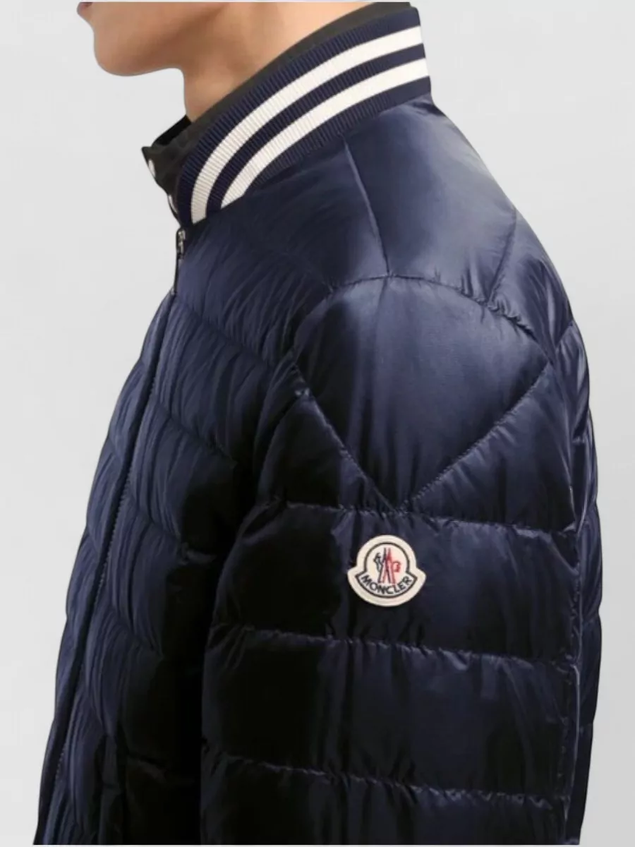 Moncler Prieure Bomber Jacket Ribbed Collar Cuffs