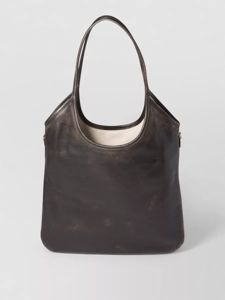 Miu Miu Nappa Leather Tote Bag Double Handles Rectangular