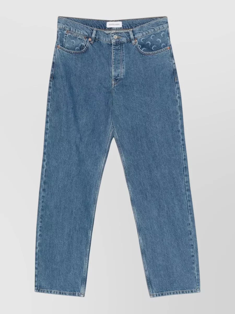Marine Serre Logo print straight leg denim jeans