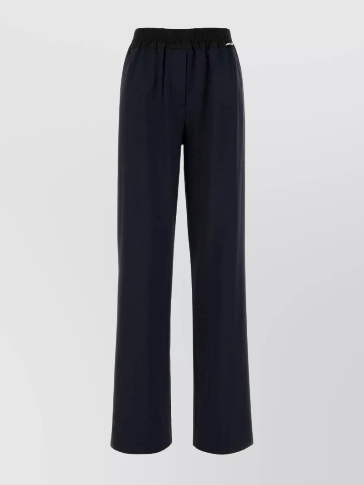 Miu Miu Wide Leg Wool Pant In Blue