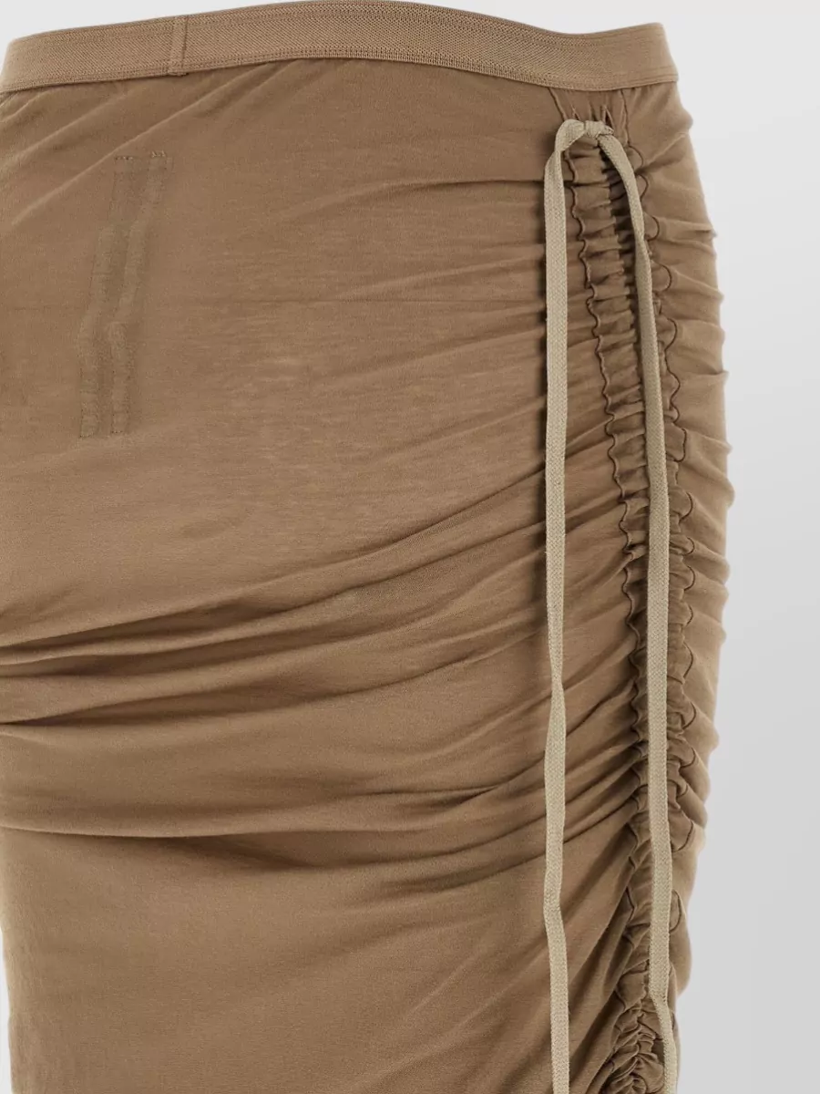 Rick Owens Drkshdw Cotton Drawstring Maxi Skirt