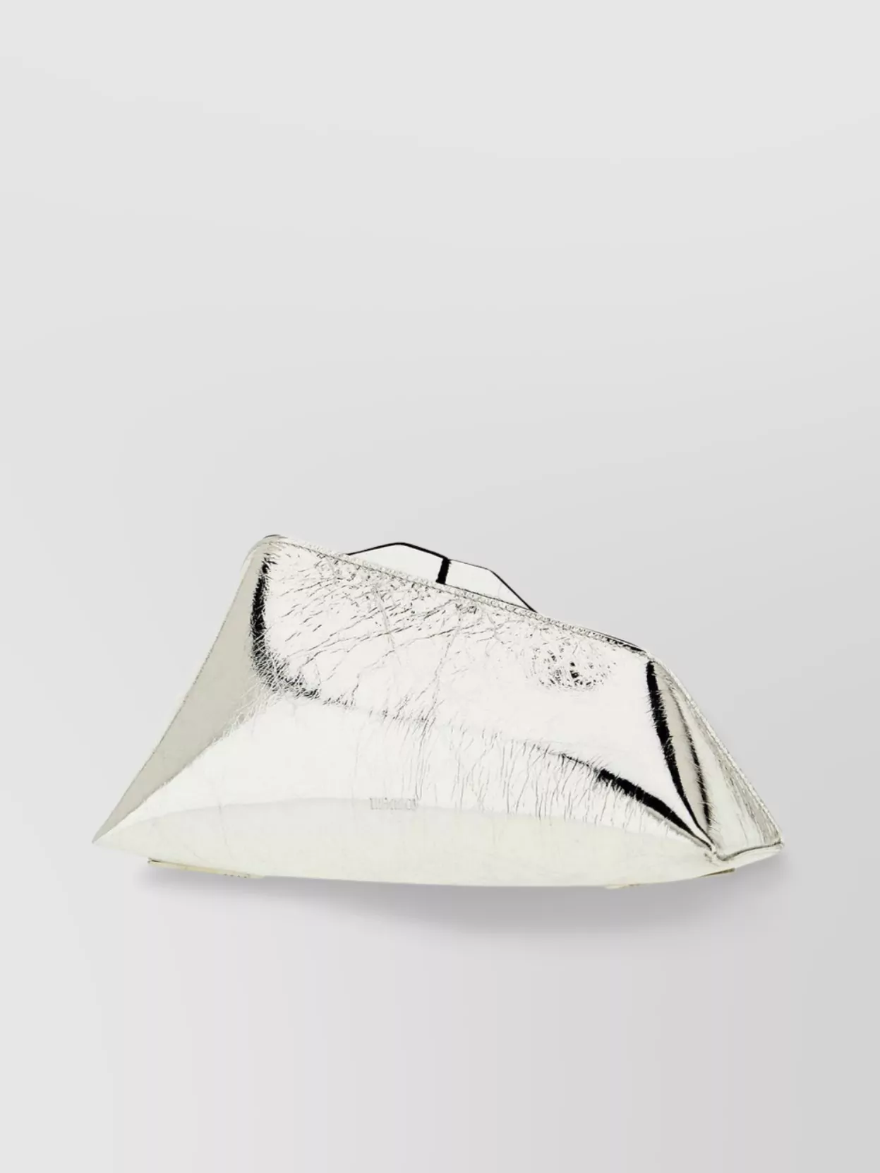 The Attico Structured Craquelé Leather Clutch Metallic Finish