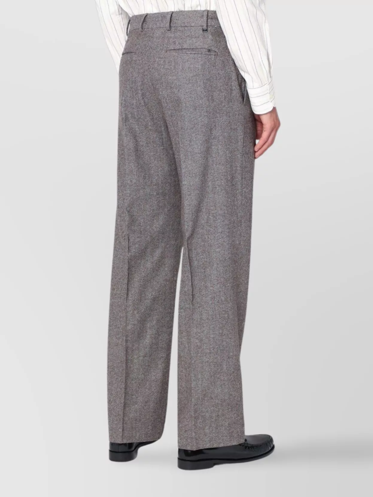 Pt Torino Wool Trousers With Pleats And Pockets In Gray