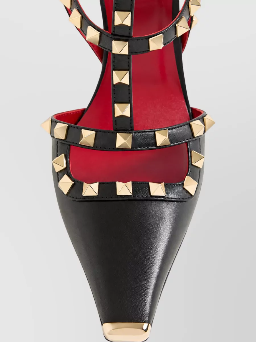 Valentino Leather rockstud slingback pumps