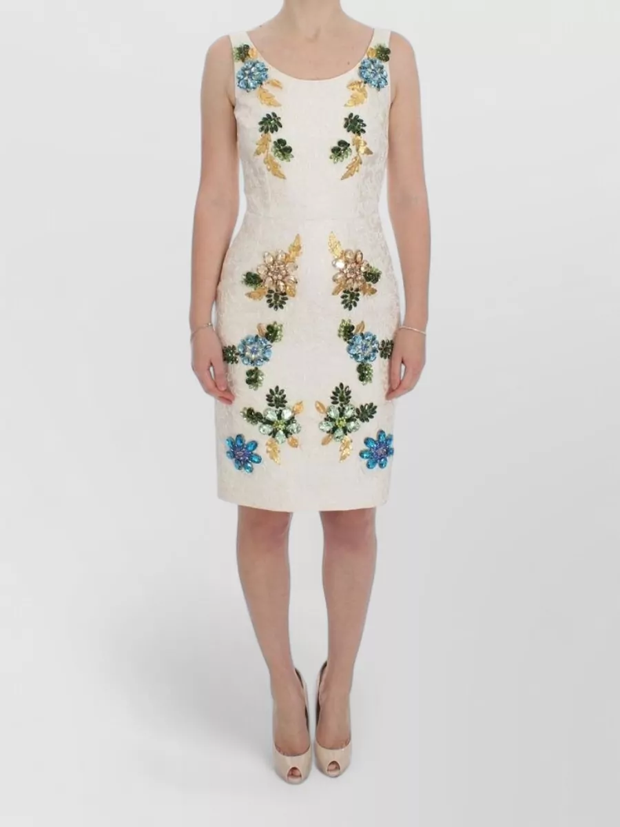 Dolce&Gabbana Silk sleeveless floral brocade knee-length dress