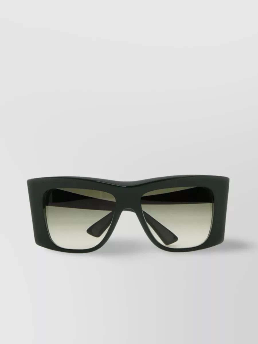 Shop Bottega Veneta Statement Square Sunglasses With Oversized Frame In Green