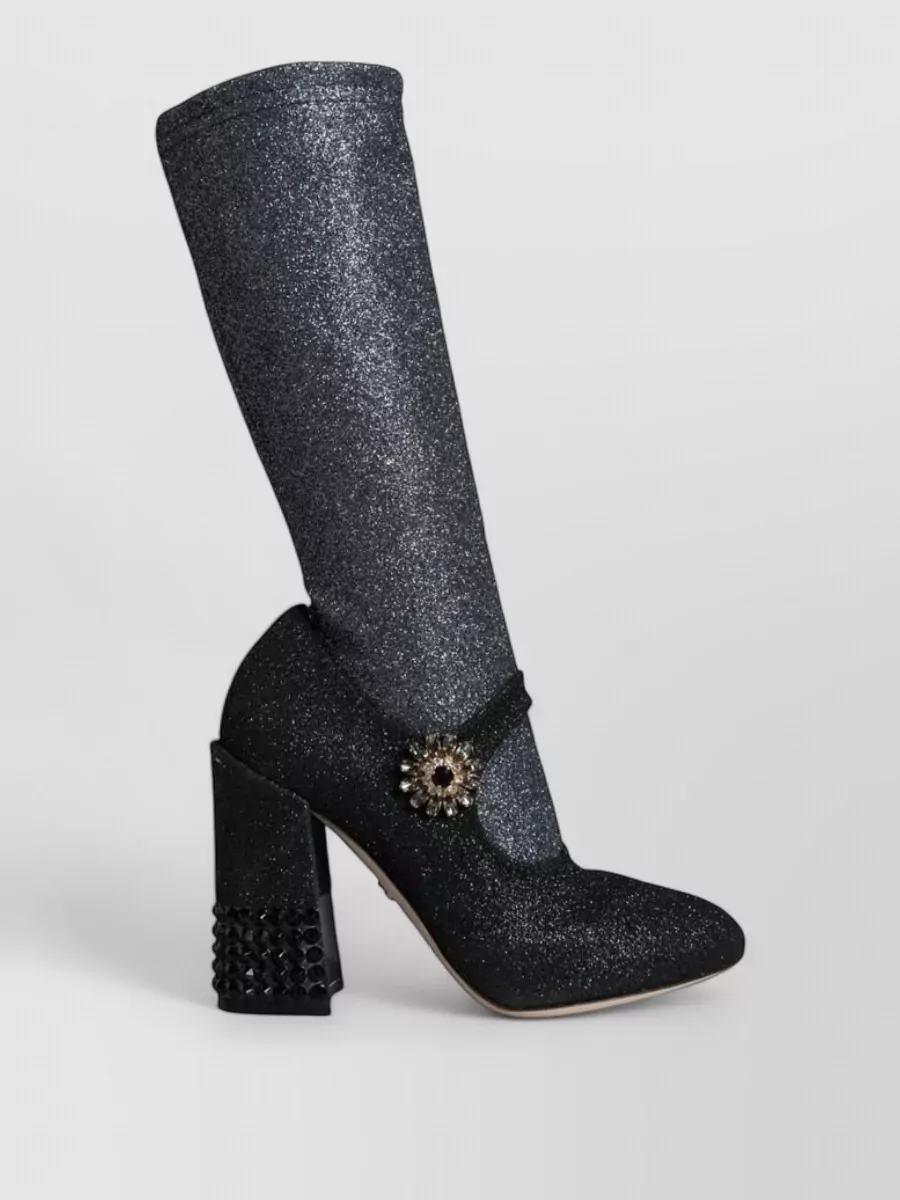 Dolce&Gabbana Crystal-Embellished Ankle Boots