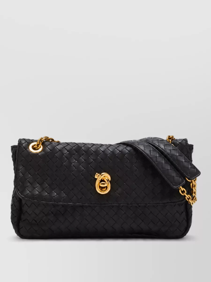 Bottega Veneta small lambskin knot lock clutch bag