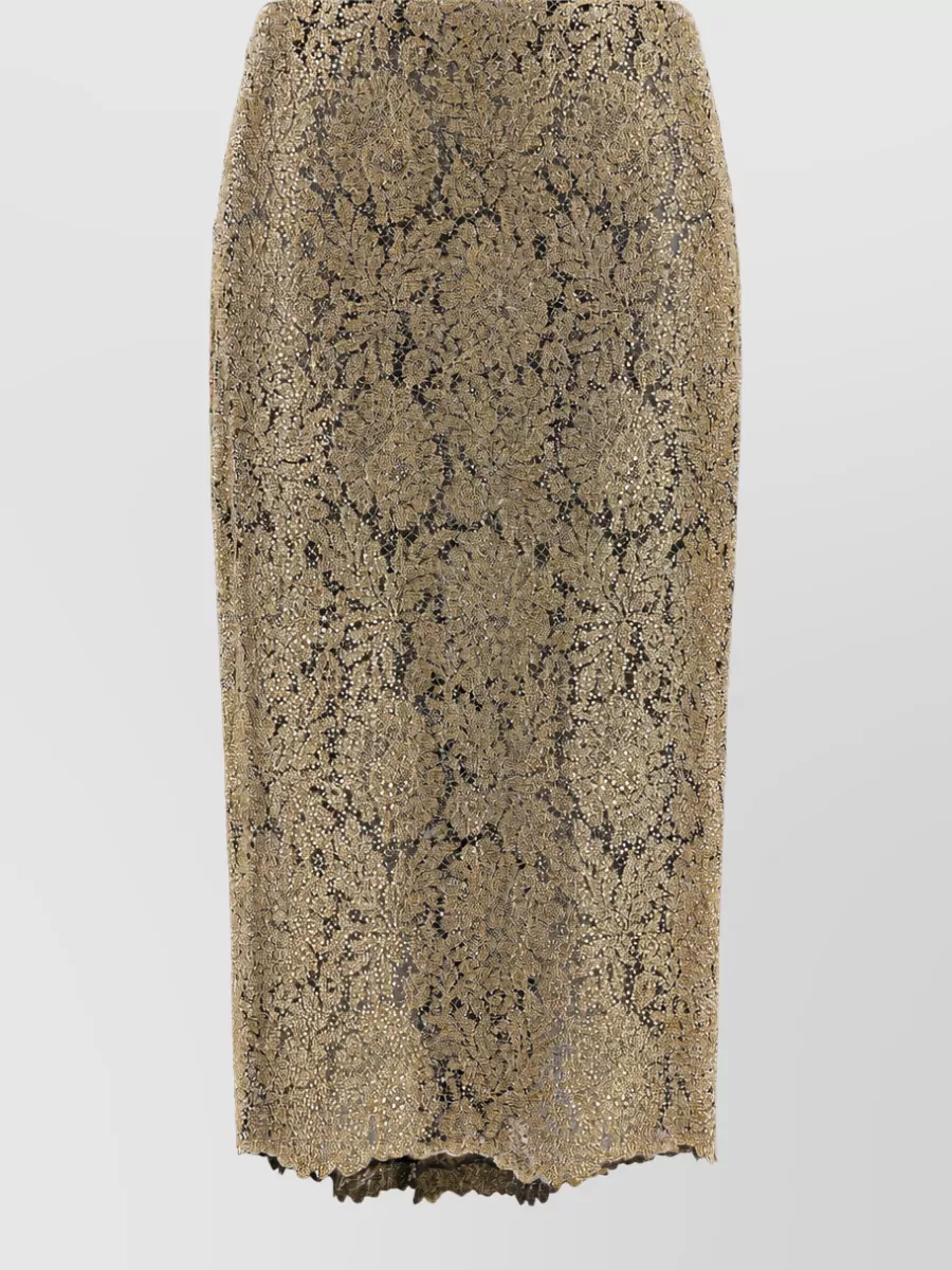 Ermanno Scervino Embroidered tulle knee-length pencil skirt