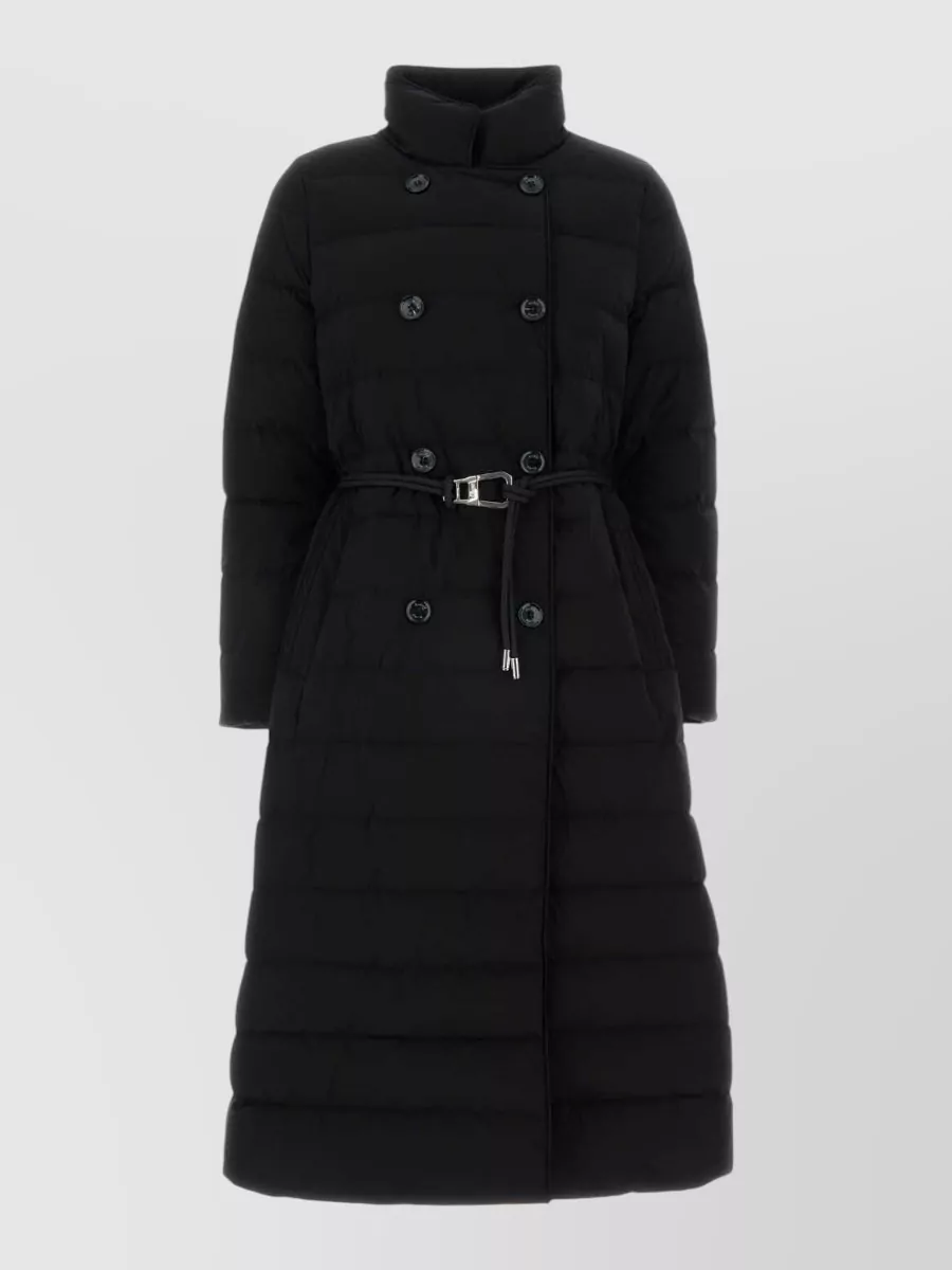 Moorer Raely Long Nylon Blend Down Coat In Black