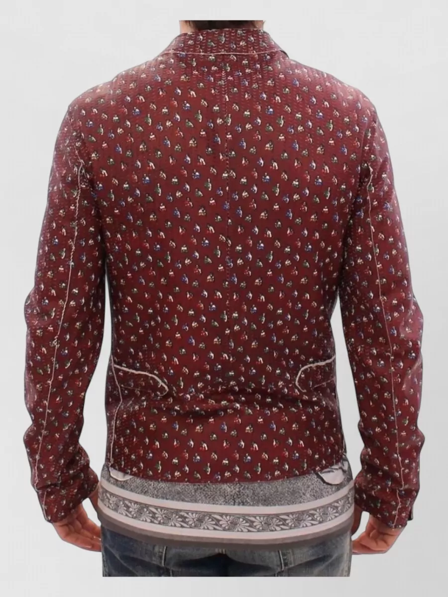 Dolce&Gabbana Leather Printed Quilted Bomber Jacket