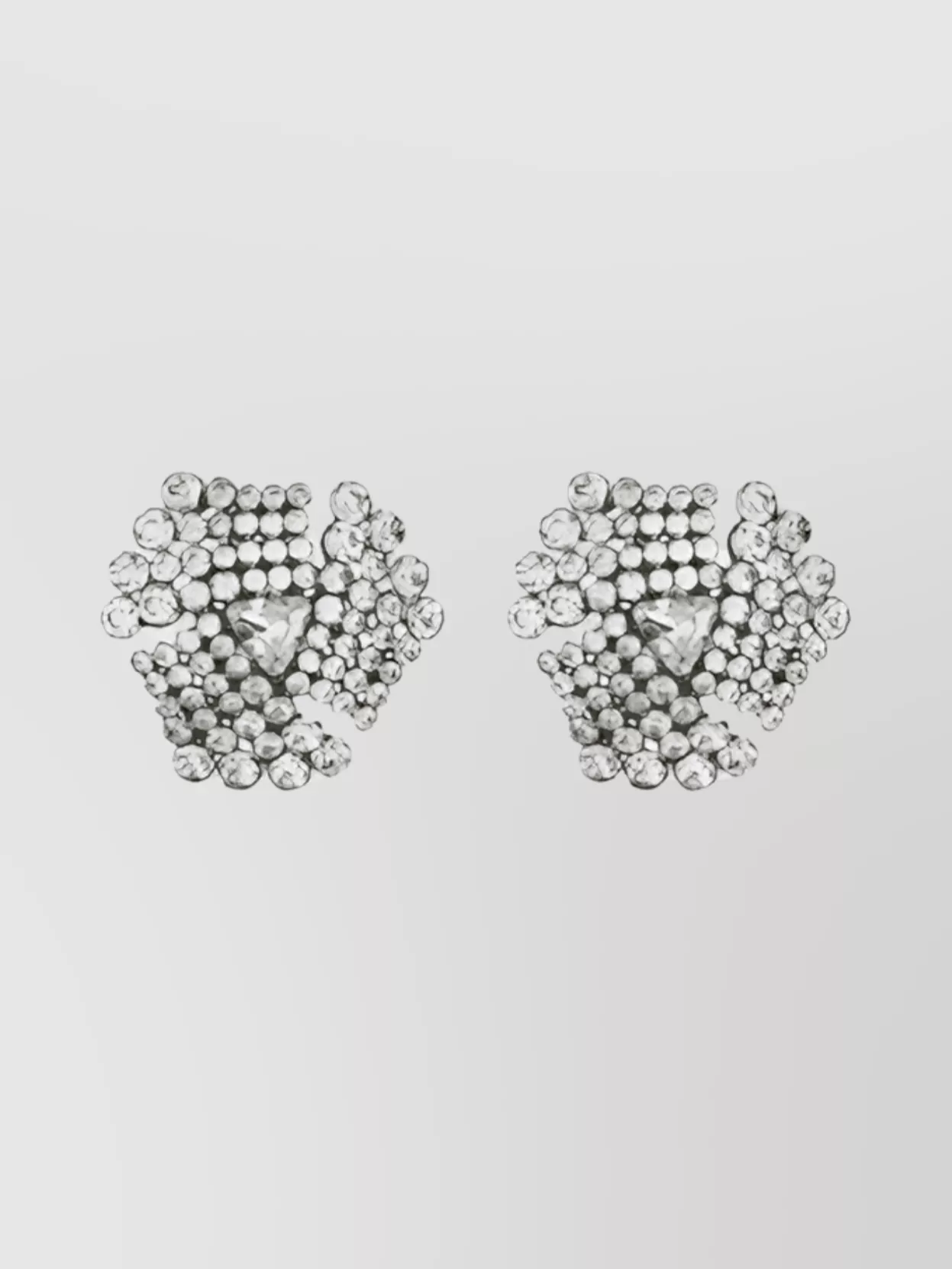 Shop Alessandra Rich Sparkling Rhinestone Geometric Stud Earrings