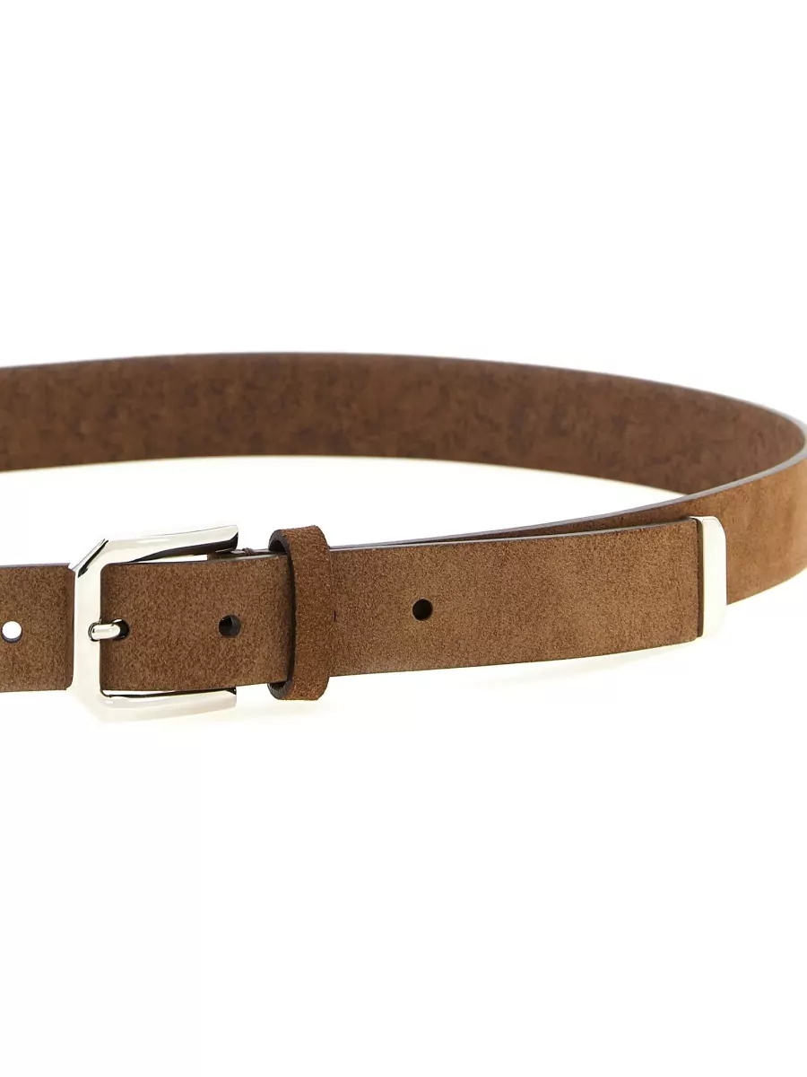 Brunello Cucinelli Braided Leather Belt Adjustable Length Smooth Finish