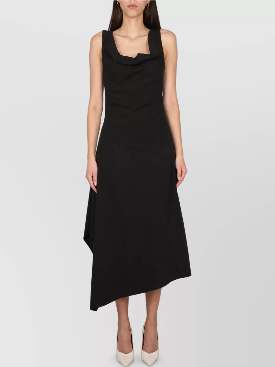 Bottega Veneta Asymmetric Cotton Midi Dress