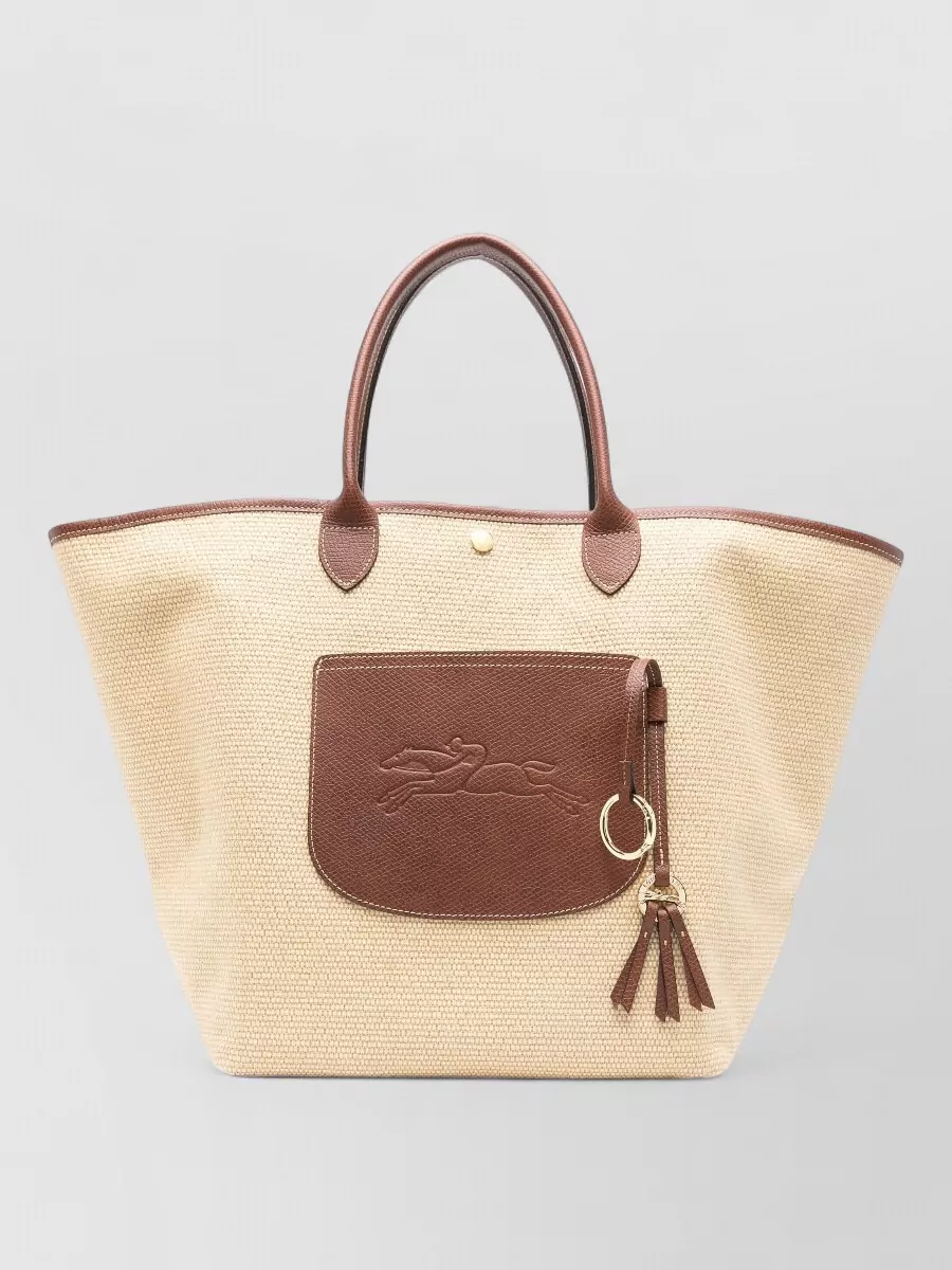 Longchamp Raffia basket shoulder bag