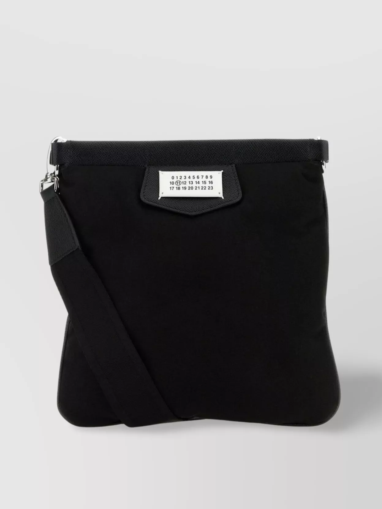 Shop Maison Margiela Adjustable Strap Nylon Crossbody Bag In Black