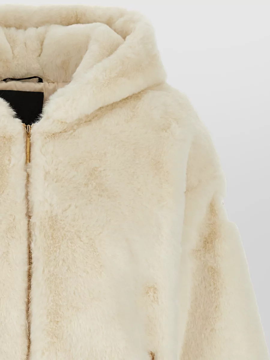 Tatras Plush Hooded Faux Fur Coat