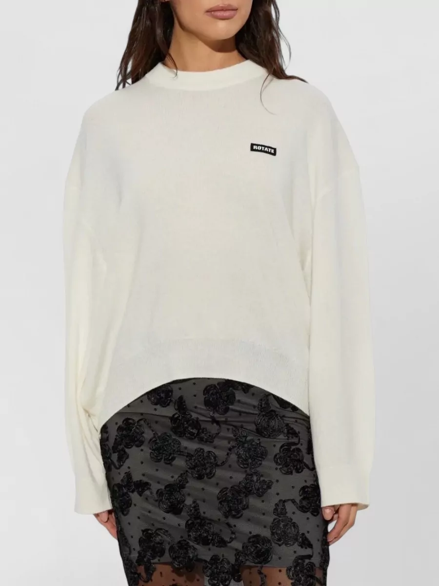 Rotate Wool Cashmere Ribbed Crewneck Sweater