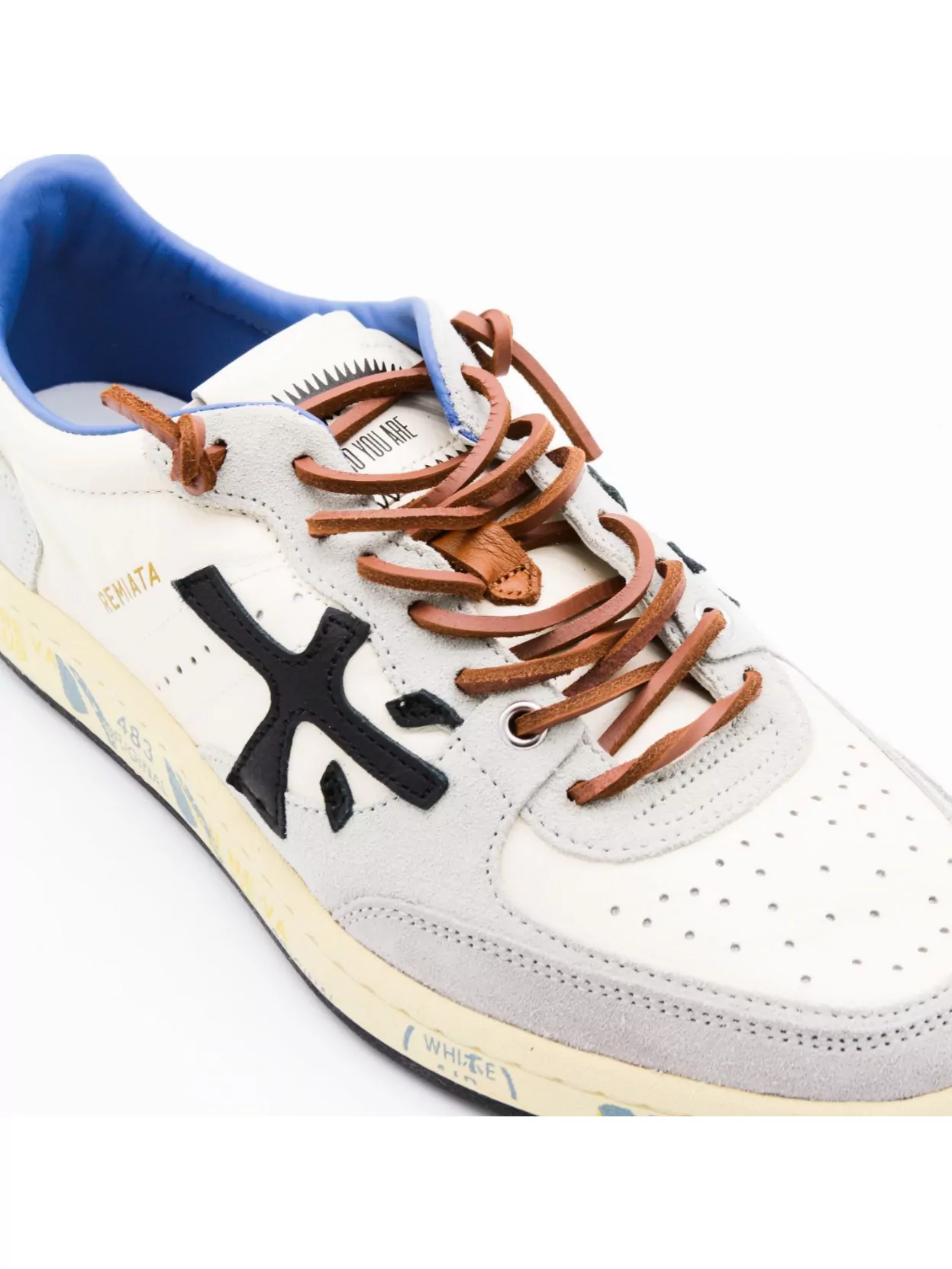 Premiata Low Top Sneakers With Round Toe And Stitching