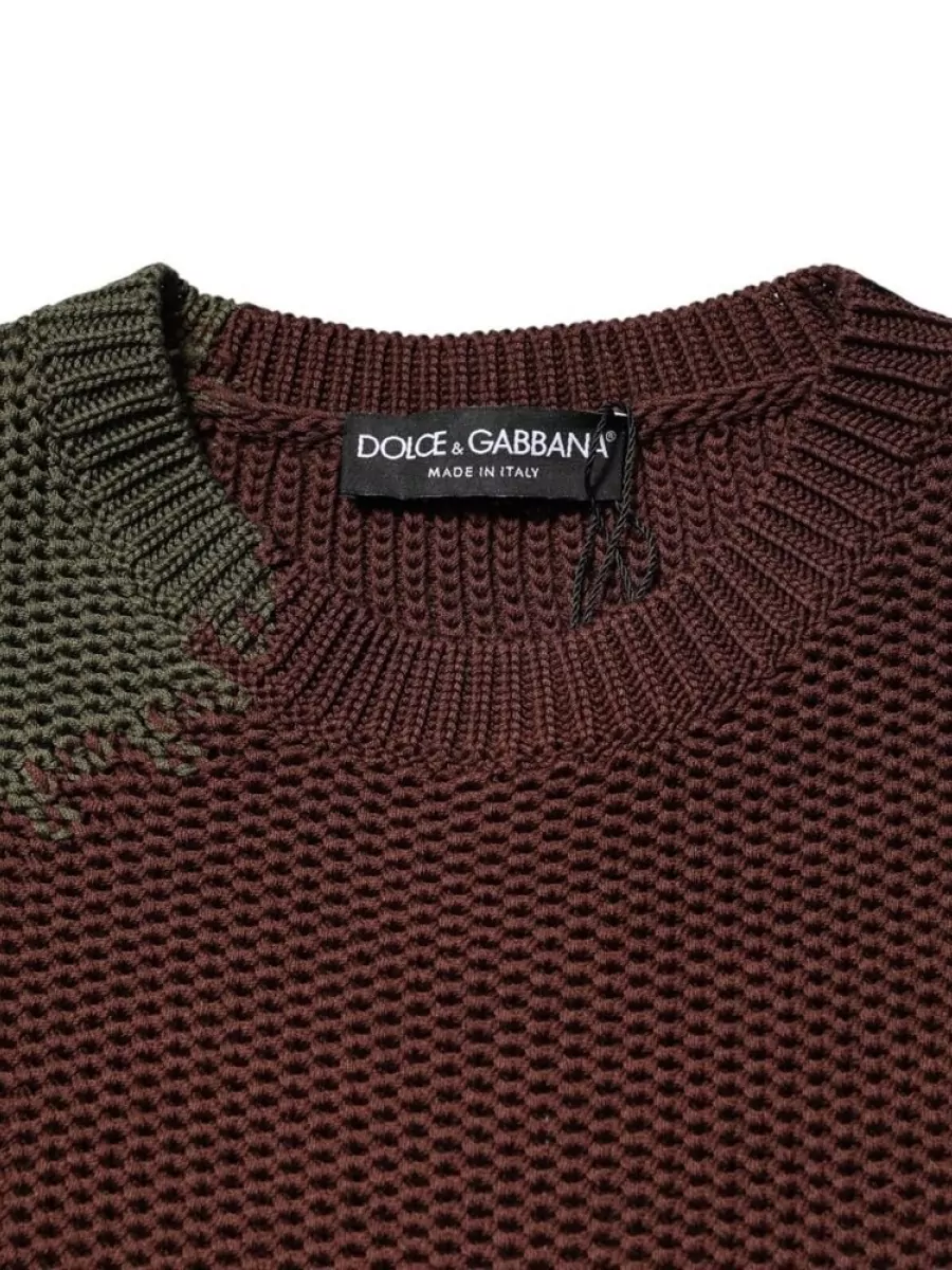 Dolce&Gabbana Cotton Color-Block Crewneck Sweater