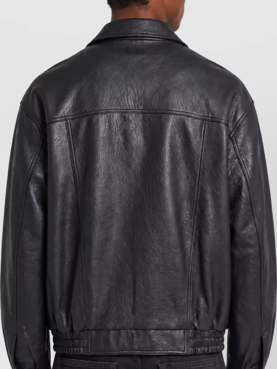Dunst Leather Oversized Bomber Jacket