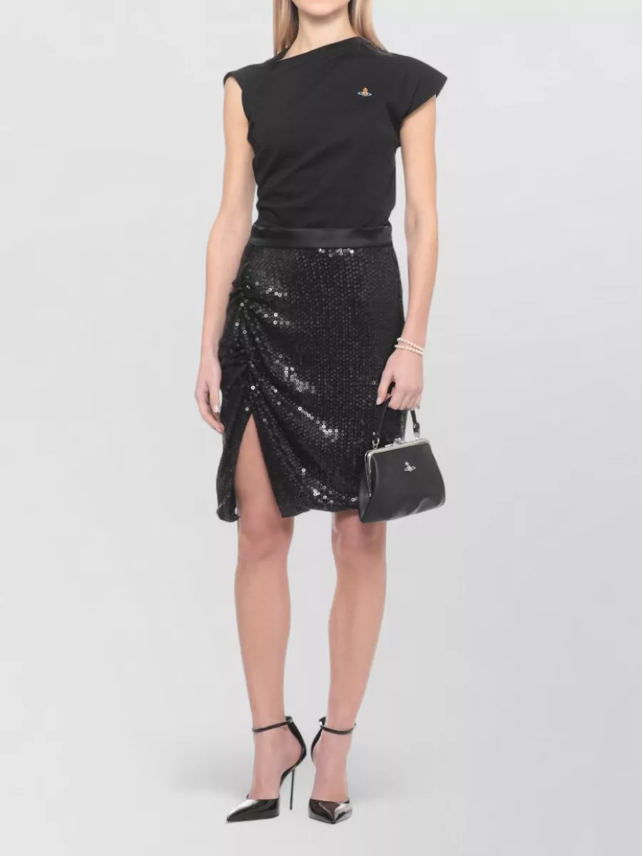 Vivienne Westwood High Waist Sequin Skirt Side Slit