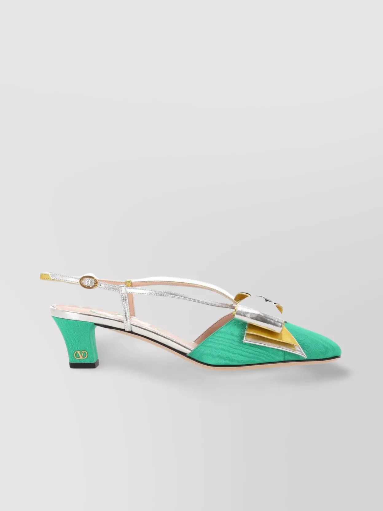 VALENTINO GARAVANI BOW ACCENTS BLOCK HEEL SANDALS 