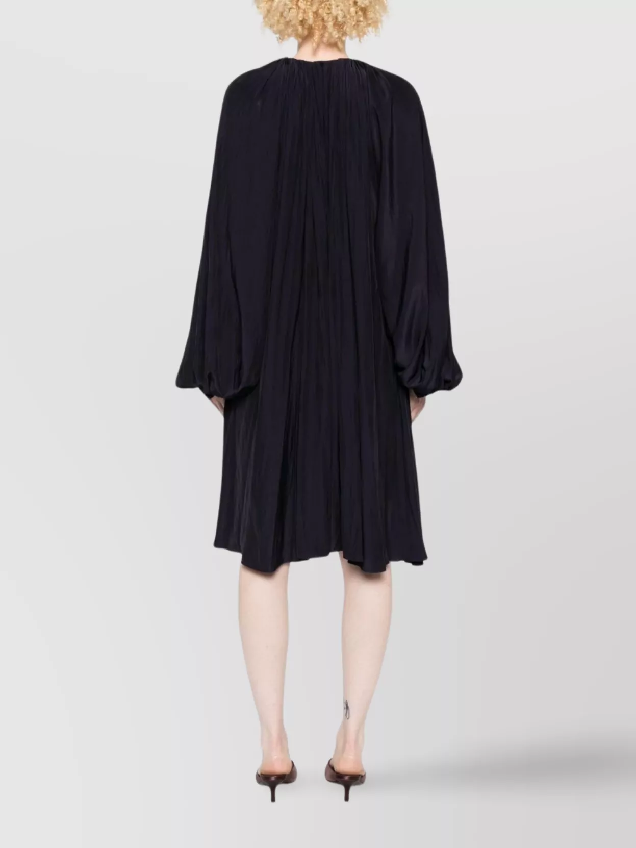Lanvin Button Detail High-Low Dress Pleated Design