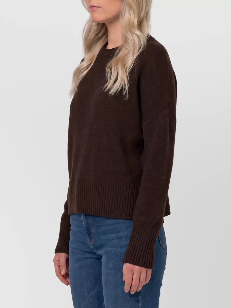 Lisa Yang Cashmere Relaxed-Fit Ribbed-Hem Sweater