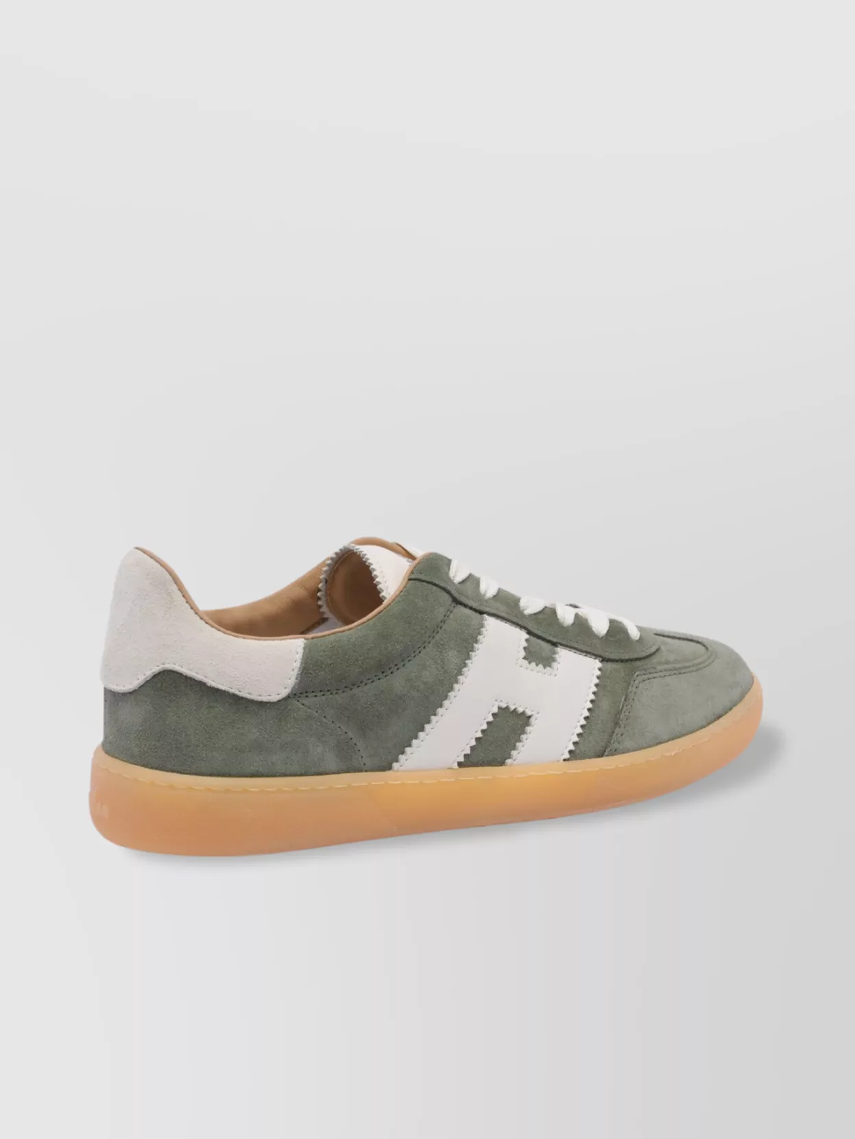 Hogan Low Top Suede Sneakers With Contrast Heel Tab