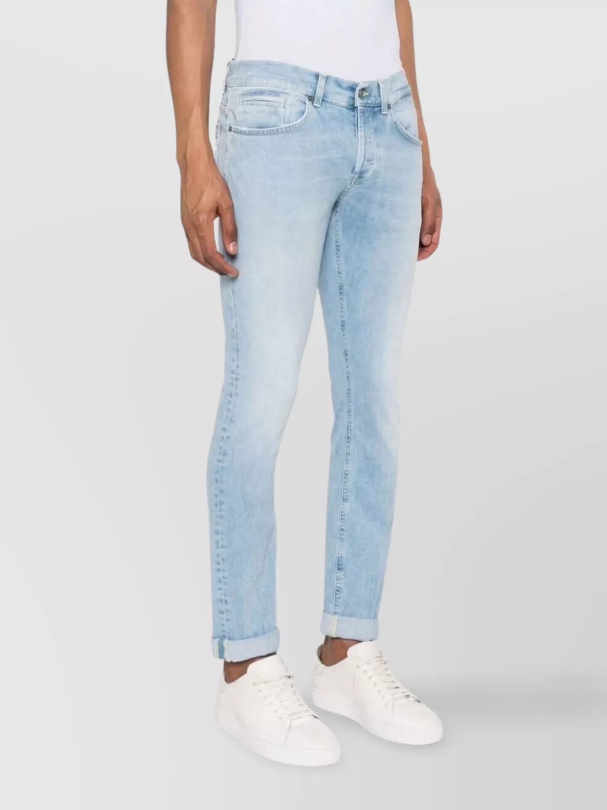 Dondup George Belt Loops Five-pocket Trousers In Blue