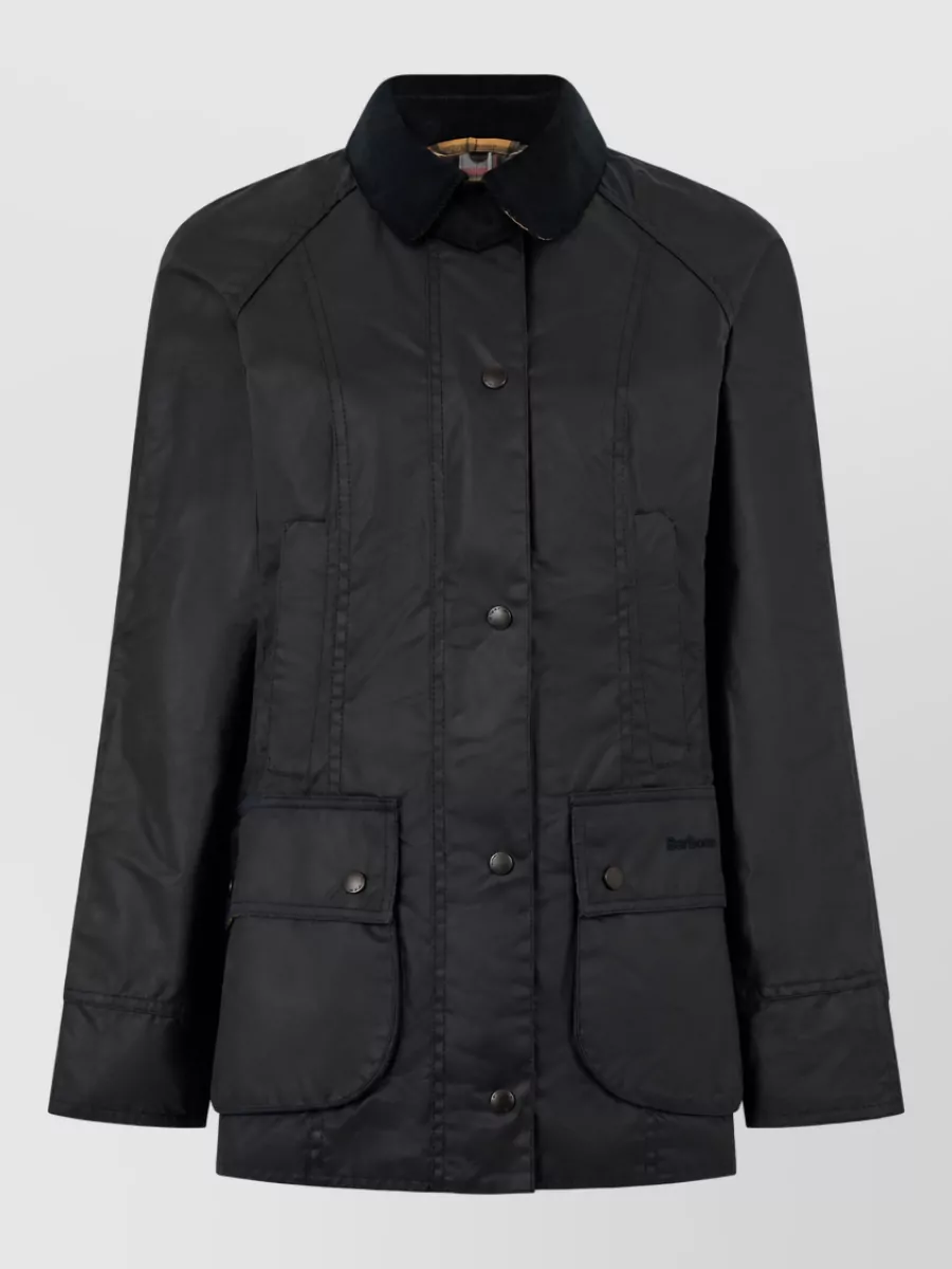 Barbour Cotton high-collar fitted jacket