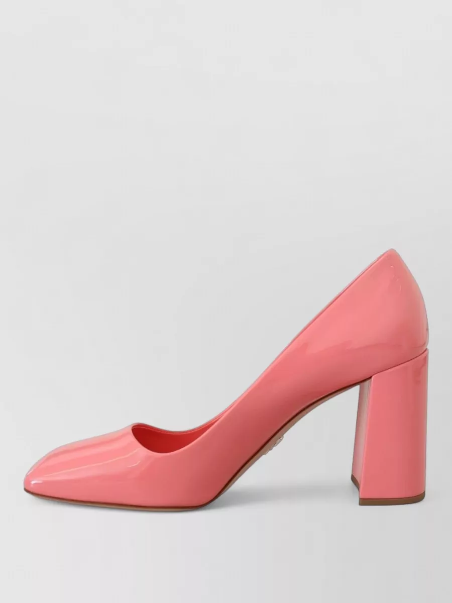 Prada Patent Leather Block Heel Pumps