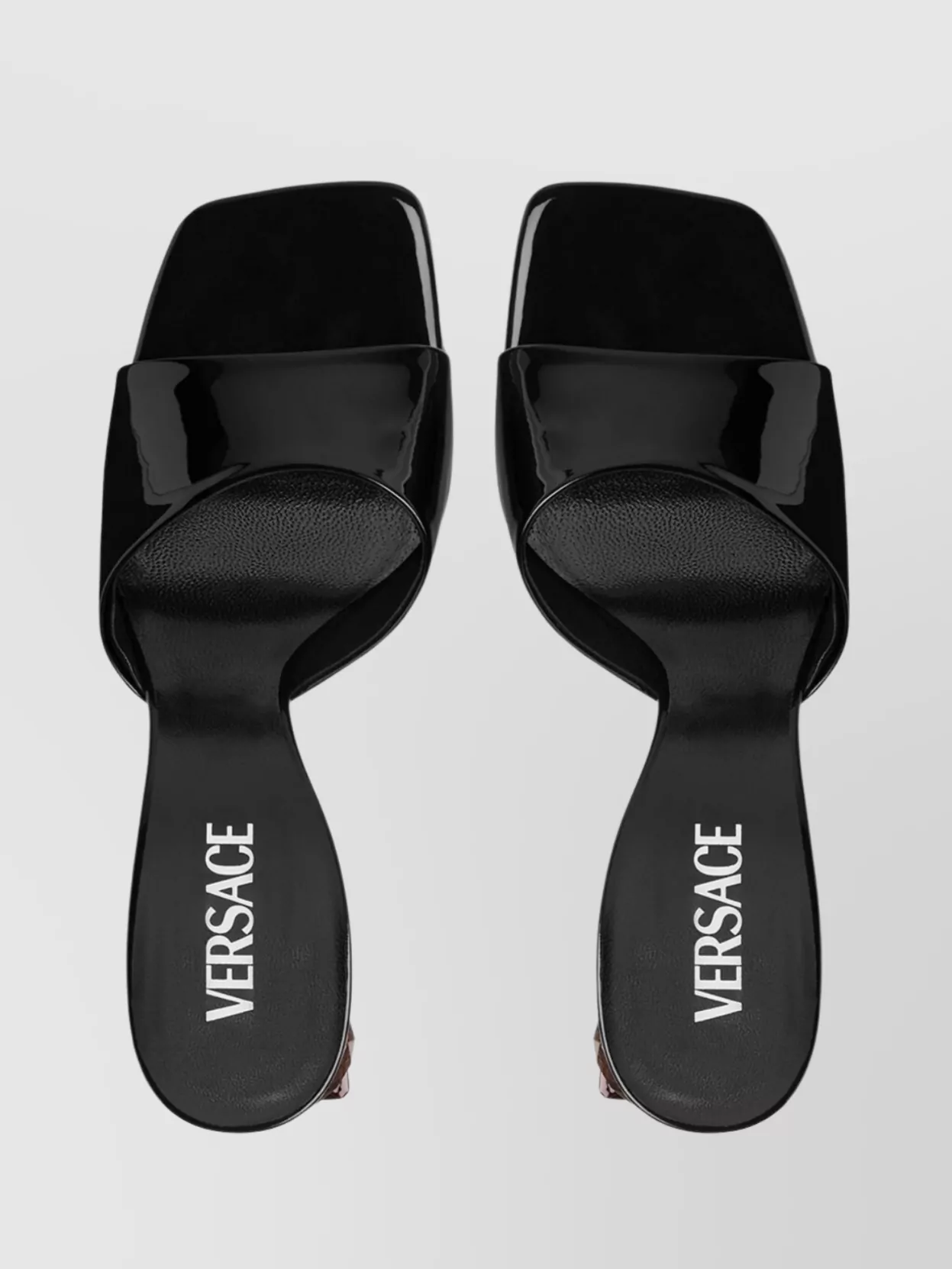 Versace Sculpted Heel Square Toe Mules