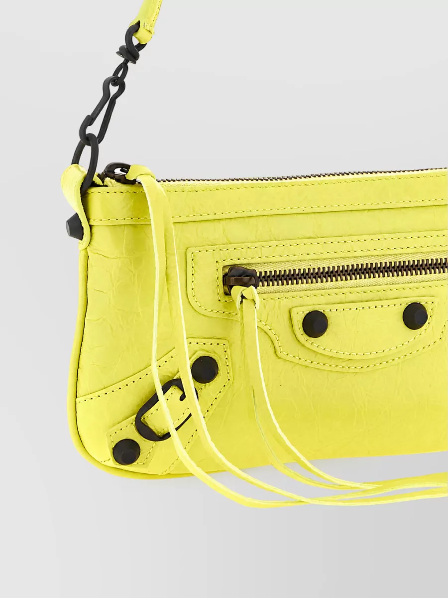 Balenciaga Le City Pouch Textured Leather Clutch Bag