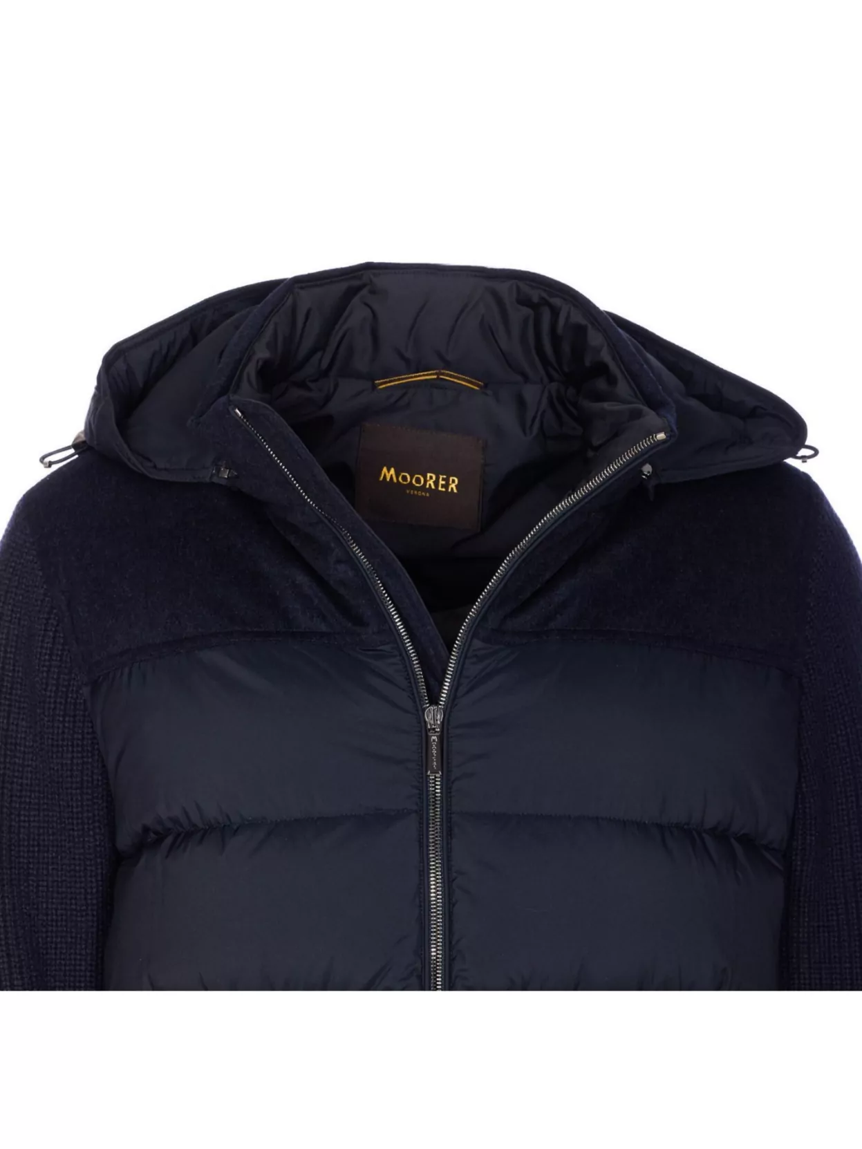 Moorer Hooded Padded Quilted Jacket Sleeves