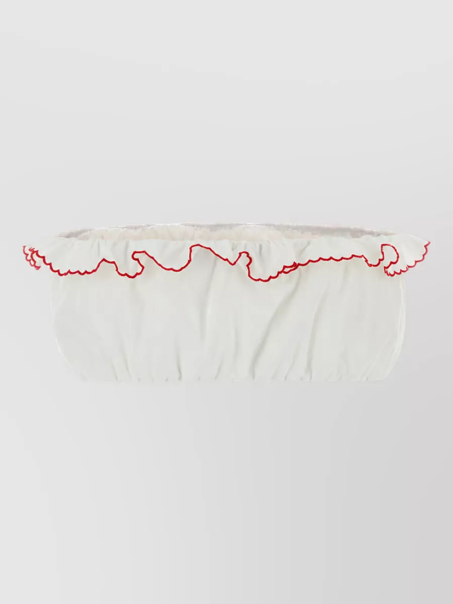 Miu Miu Cotton Poplin Cropped Blouse